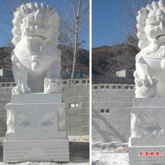 3米高石頭獅子，石雕獅子雕塑