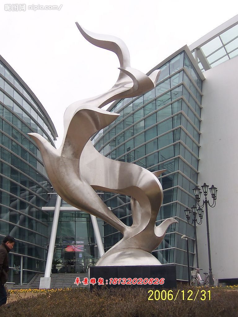 不銹鋼抽象大雁，不銹鋼抽象鴿子雕塑