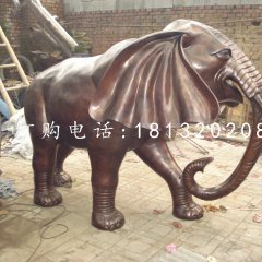 公園大象銅雕鑄銅動物雕塑