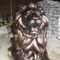 趴著的獅子銅雕西洋獅子雕塑