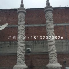 石雕盤龍柱廣場柱子雕塑