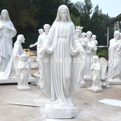 圣母石雕，漢白玉教堂人物雕塑