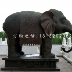 銅雕大象，寺廟銅大象雕塑