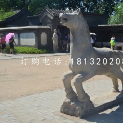 小馬石雕，公園動物石雕