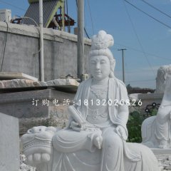文殊菩薩石雕，漢白玉佛像