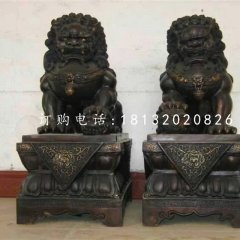 小型銅獅子，北京獅銅雕