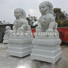 大理石北京獅看門獅子石雕