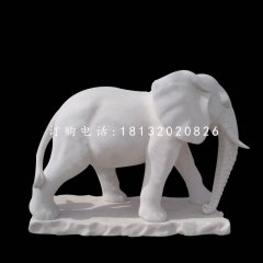 漢白玉大象，廣場動物石雕