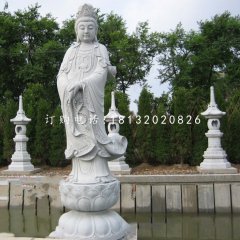 漢白玉觀音菩薩，石雕佛像