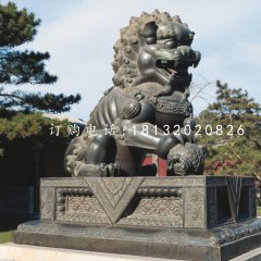 獅子戲球銅雕，北京獅銅雕
