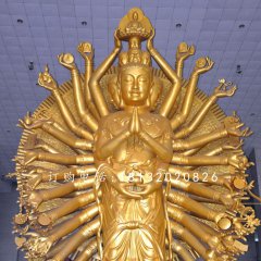 千手觀音銅雕 鎏金銅佛像