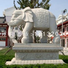 大理石動物雕塑  石雕大象