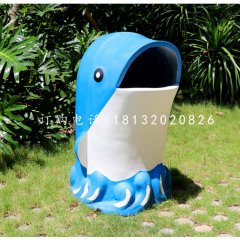 海豚造型垃圾桶雕塑，玻璃鋼卡通垃圾桶