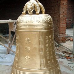 黃銅寺廟鐘雕塑