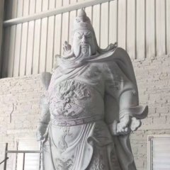 漢白玉關公武財神雕像