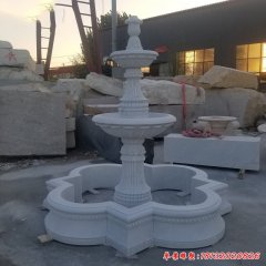 漢白玉小區雙層噴泉雕塑