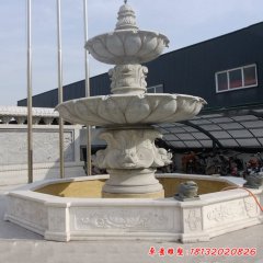 大理石雙層歐式噴泉雕塑