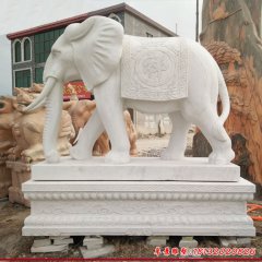 漢白玉門口大象石雕