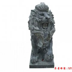 大理石歐式踩球獅子雕塑