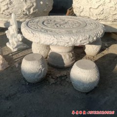龍浮雕桌椅凳石雕