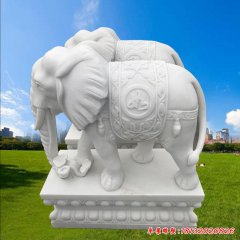園林動物大象石雕