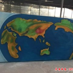玻璃鋼彩繪世界地圖浮雕