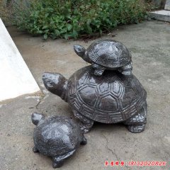 大理石動物母子烏龜石雕