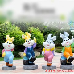 公園玻璃鋼卡通兔子雕塑