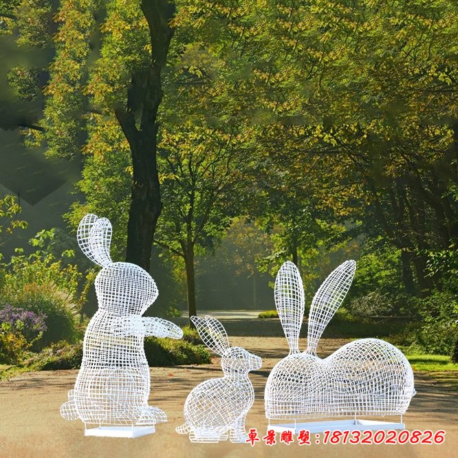 園林鏤空兔子雕塑