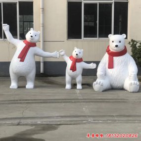 圣誕北極熊雕塑